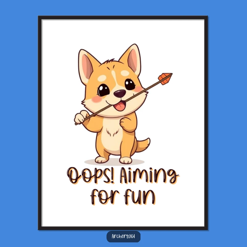 Free Printable Wall Art: Silly Dog's Arrow Oops, Hilarious Downloadable Decor