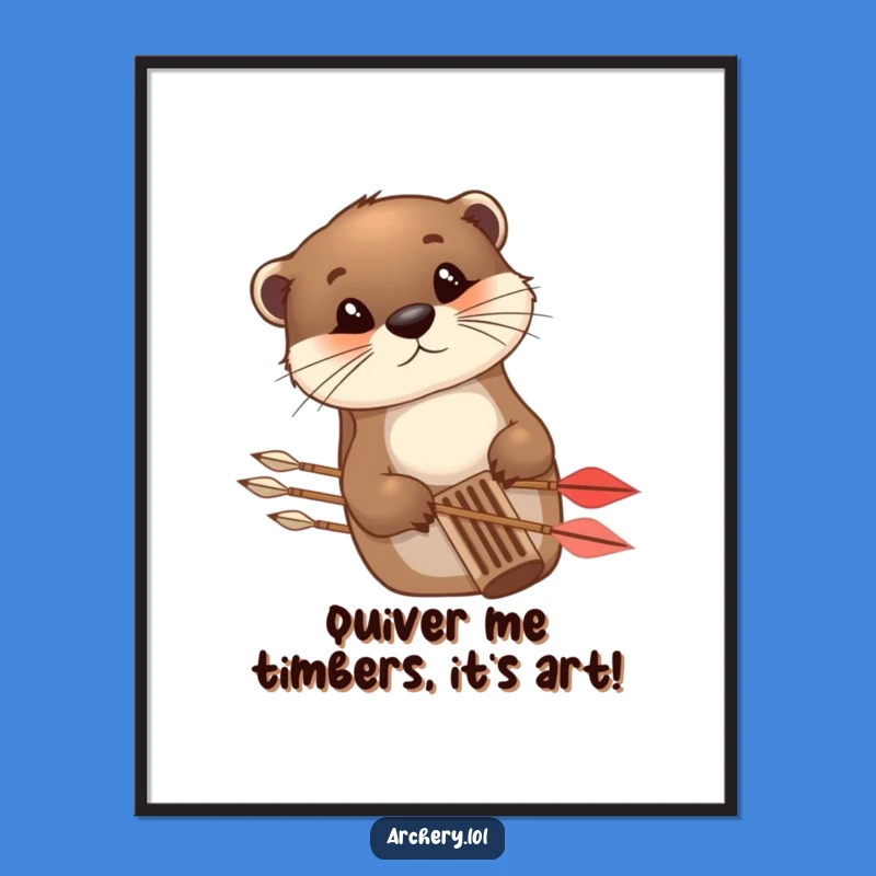 Free Printable Otter Wall Art: Funny Archery Animal Decor Downloadable Gift
