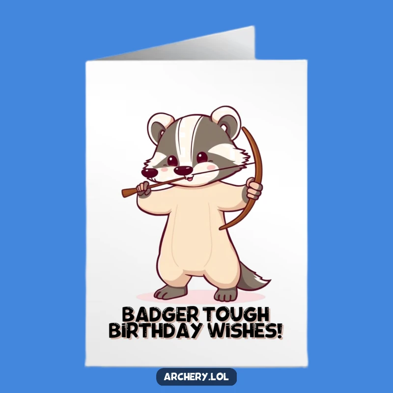 Free Printable Birthday Card: Determined BadgerArcher, Hilarious Downloadable Gift for Bold Wishes