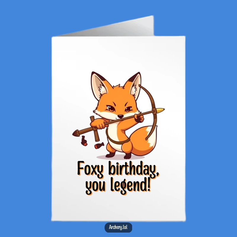 Free Printable Birthday Card: Focused Fox Archer Aims for a Great Year!