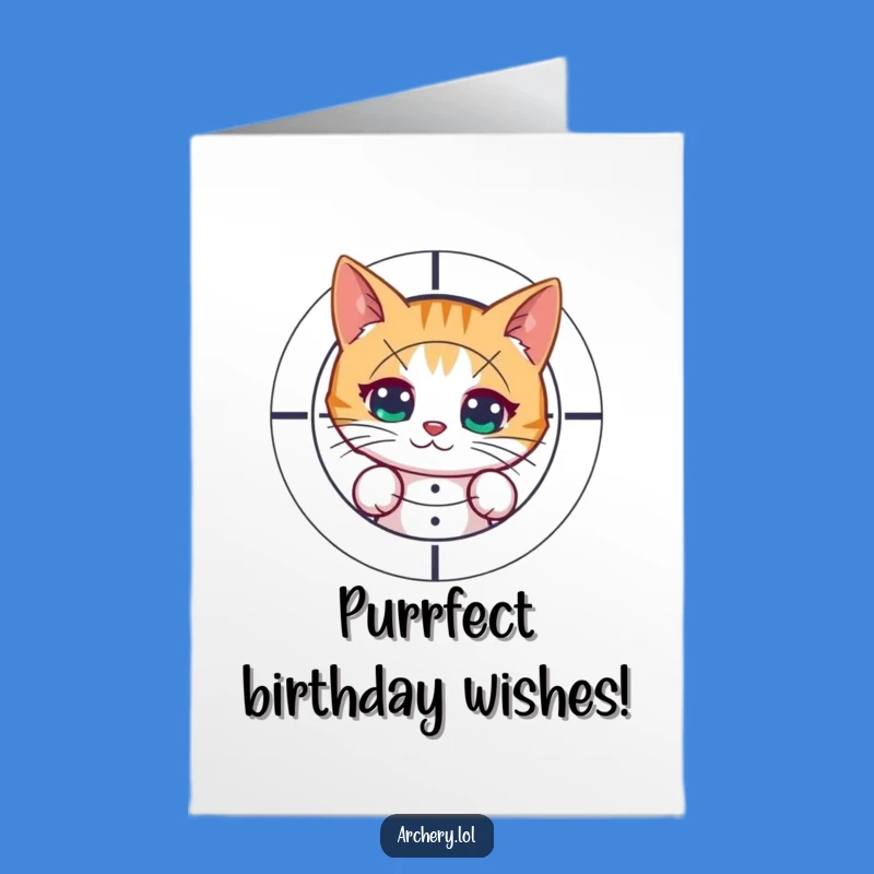 Free Printable Birthday Card: Cheeky Cat Shooter - Funny Birthday Surprise Downloadable