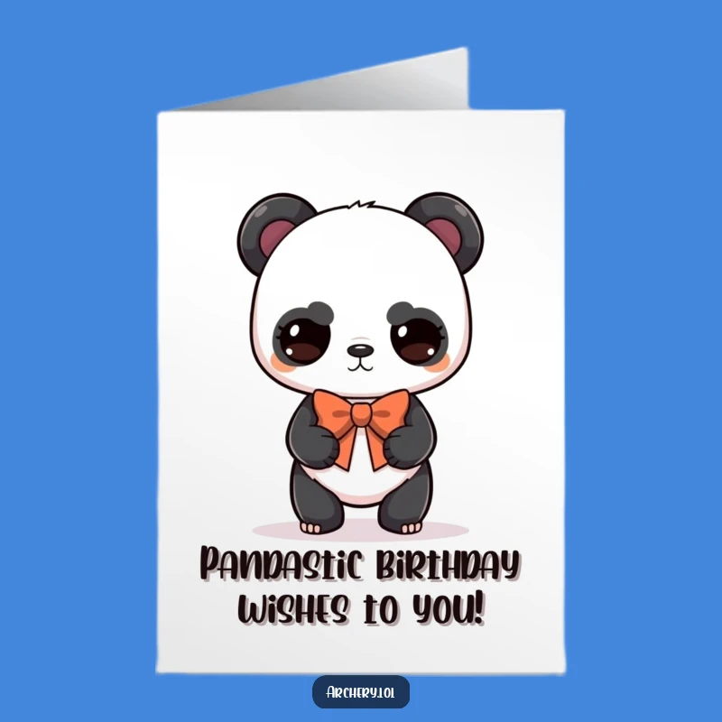 Free Printable Birthday Card Funny Panda Archer Balanced Bow Downloadable