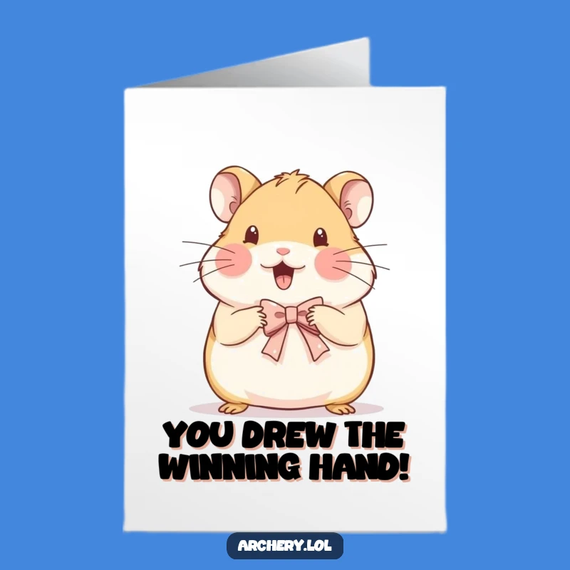 Free Printable Congrats Card: Hamster's Fine Art Bow, Humorous Downloadable Gift