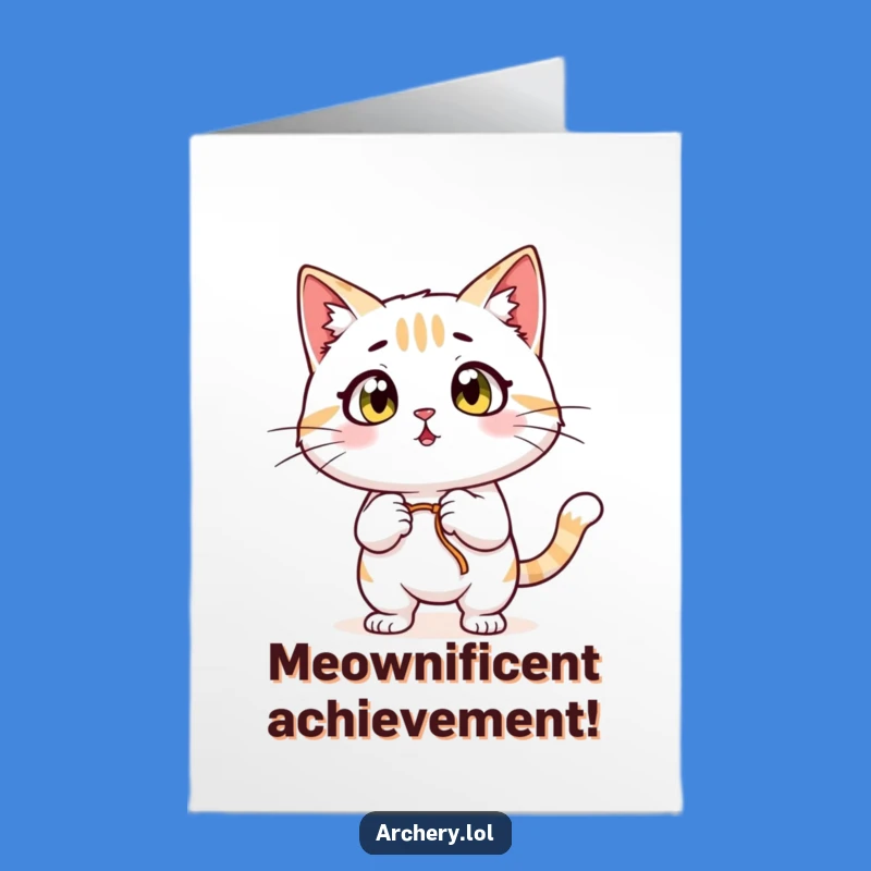 Free Printable Funny Cat Congratulations Card: Surprised Archer Kitty, Perfect DIY Gift!