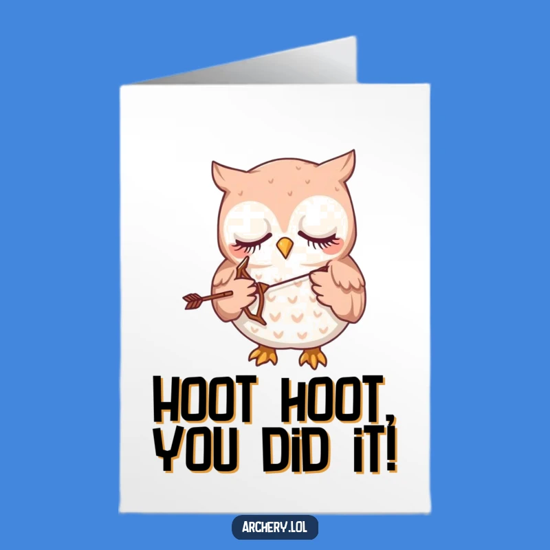 Free Printable Congrats Card: Sleepy Owl Gently Celebrates Your Success