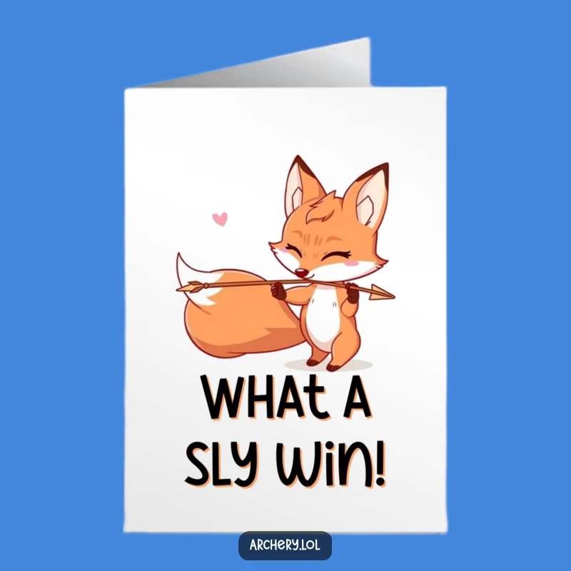 Free Printable Funny Fox Congratulations Card: Winking Archer, Perfect DIY Gift!