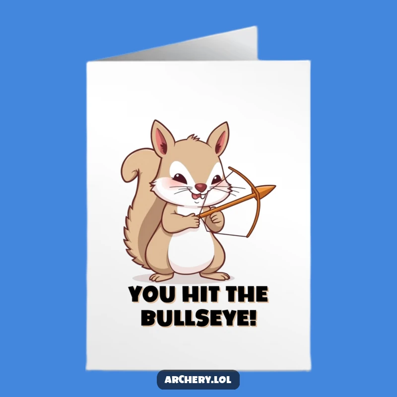 Free Printable Congrats Card: Squirrel's Victory Shot - Funny Downloadable for Any Win!