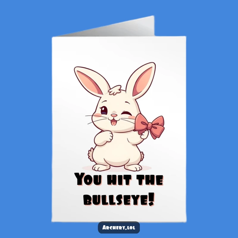Free Printable Congrats Card: Rabbit Archer Hits the Bullseye of Success!