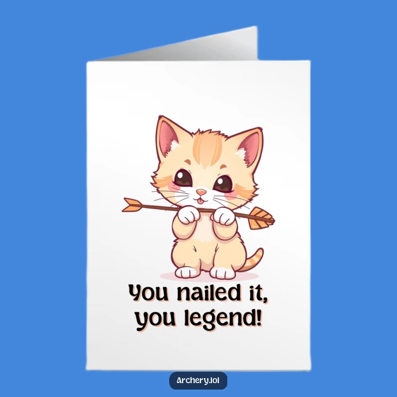 Free Printable Cat Congratulations Card: Funny Kitten Arrow Design for Joyful Moments & Laughs
