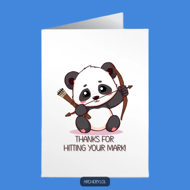 Free Printable Thank You Card: Focused Panda Archer Design to Show Gratitude