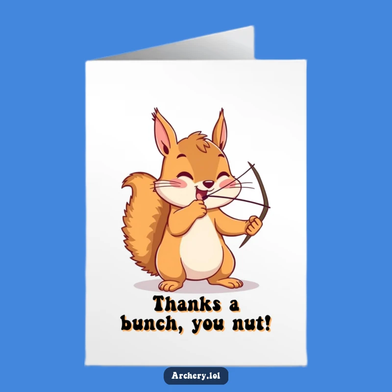 Free Printable Thank You Card: Focused Squirrel Archery, Heartfelt Downloadable Gift of Gratitude