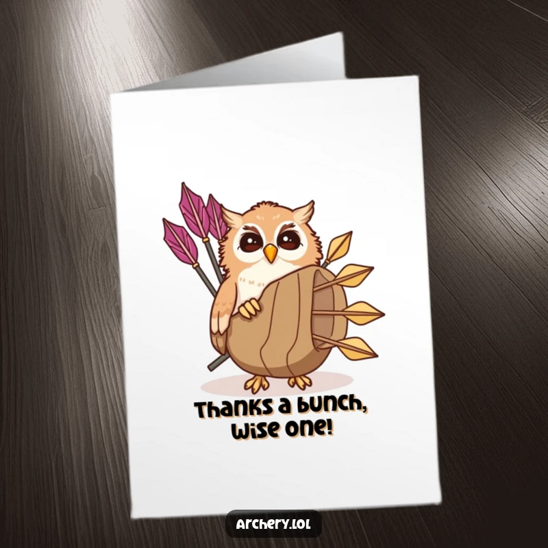 Funny Free Printable Thank You Card: A giggling owl peeks out, ready to send a thankful message.