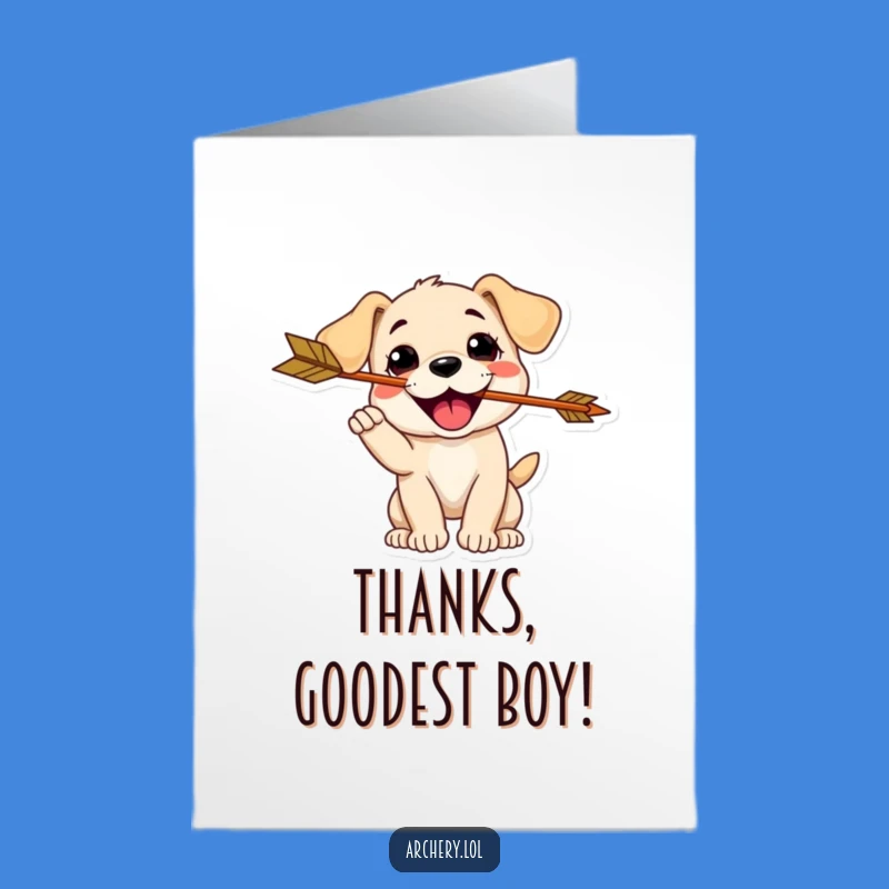 Free Printable Thank You Card: Puppy Catches Your Arrow of Kindness!