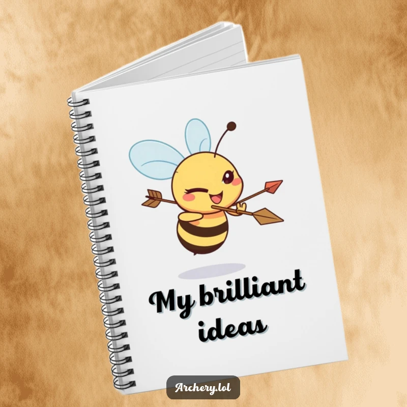 Funny Bee Archer Notebook: A determined bee aims a bow and arrow, ready to help capture your brilliant ideas on paper.