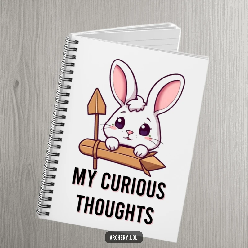 Funny Curious Rabbit Notebook: An excited rabbit peeks over its arrow, ready to help you capture your thoughts and ideas.