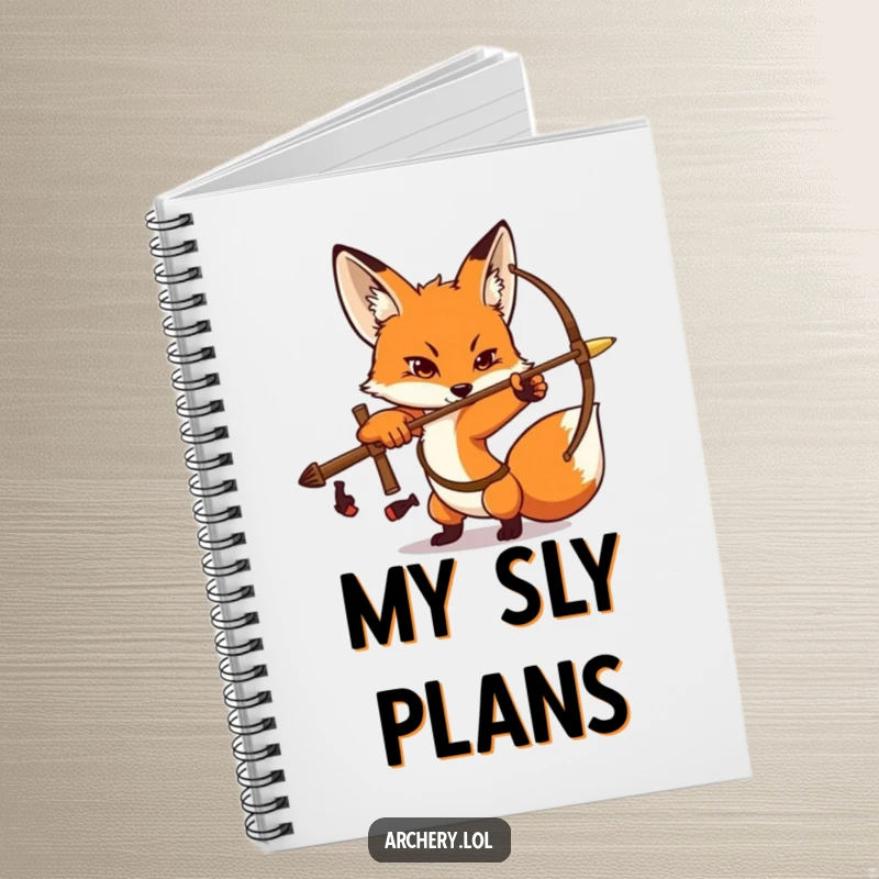 Funny Fox Archer Notebook: A determined fox strikes an archery pose, ready to help you strategize and plan.