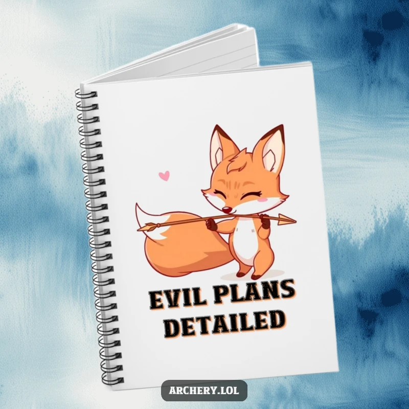 Funny Mischievous Fox Notebook: A fox winks playfully as it shoots an arrow, ready to help organize your notes.