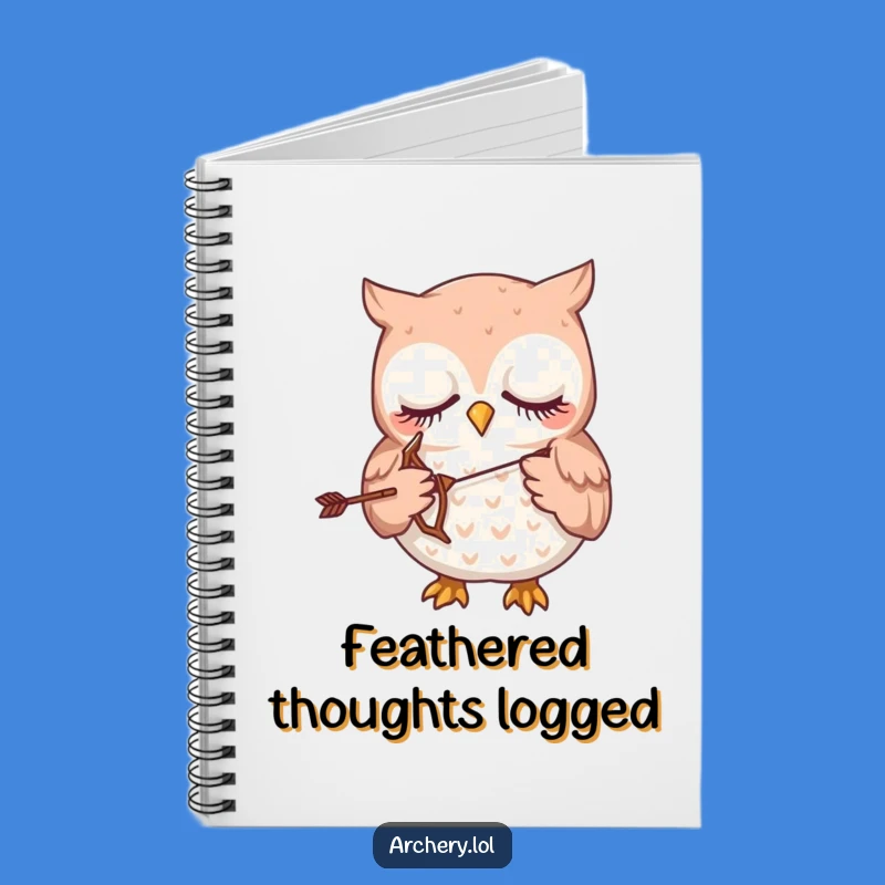 Funny Notebook: Sleepy Owl Archer - Ideas Gently Land Here