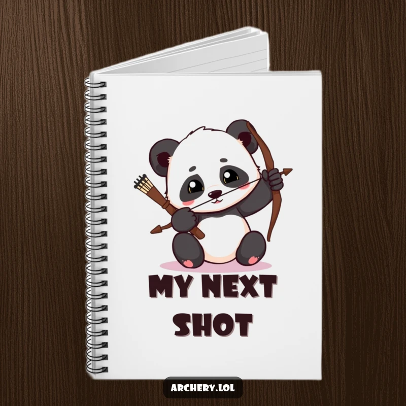 Funny Panda Archer Notebook: A notebook cover with a determined panda intensely drawing its bow, ready to capture ideas.
