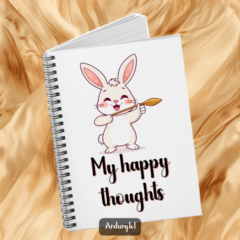 Funny Rabbit Archer Notebook: A cheerful rabbit smiles while shooting an arrow, ready to help you capture ideas.