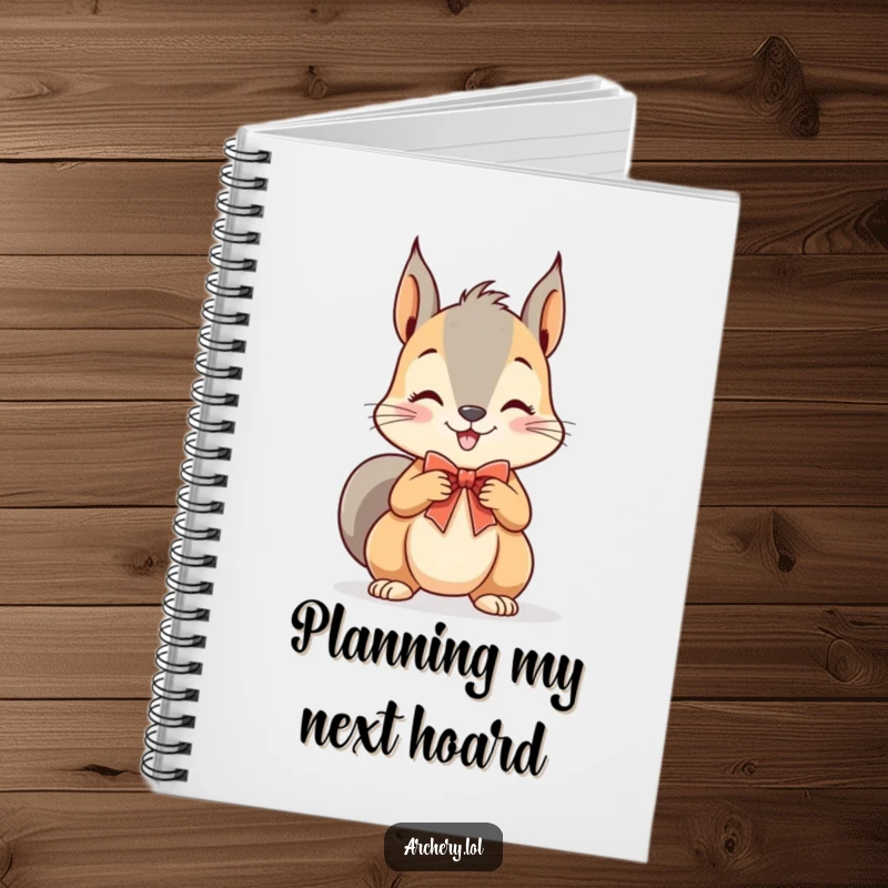 Funny Squirrel Archer Notebook: A playful squirrel grins while drawing a tiny bow, ready to help you capture notes.