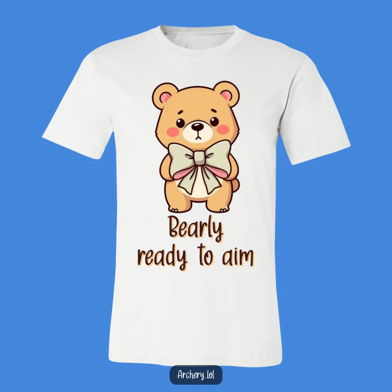 Funny Bear Archer T-Shirt: Determined Hunter Ready to Aim, Hilarious Apparel for Archery Fans