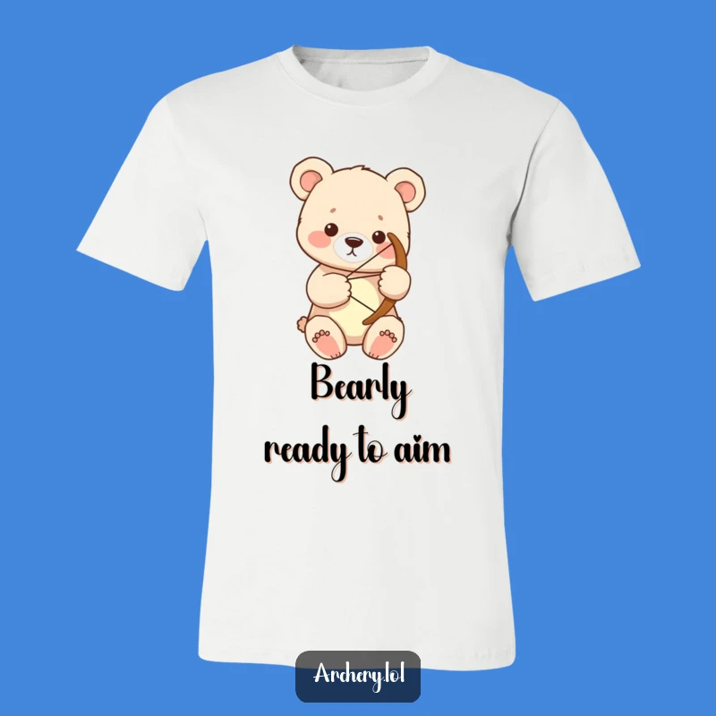 Funny Bear Cub Archer T-Shirt: Focused Power, Great Funny Gift