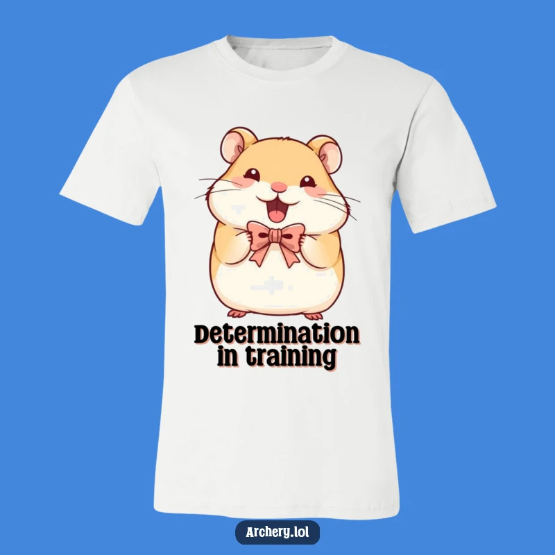 Funny Hamster Archer T-Shirt: Determined Rodent with Bow, Hilarious Gift