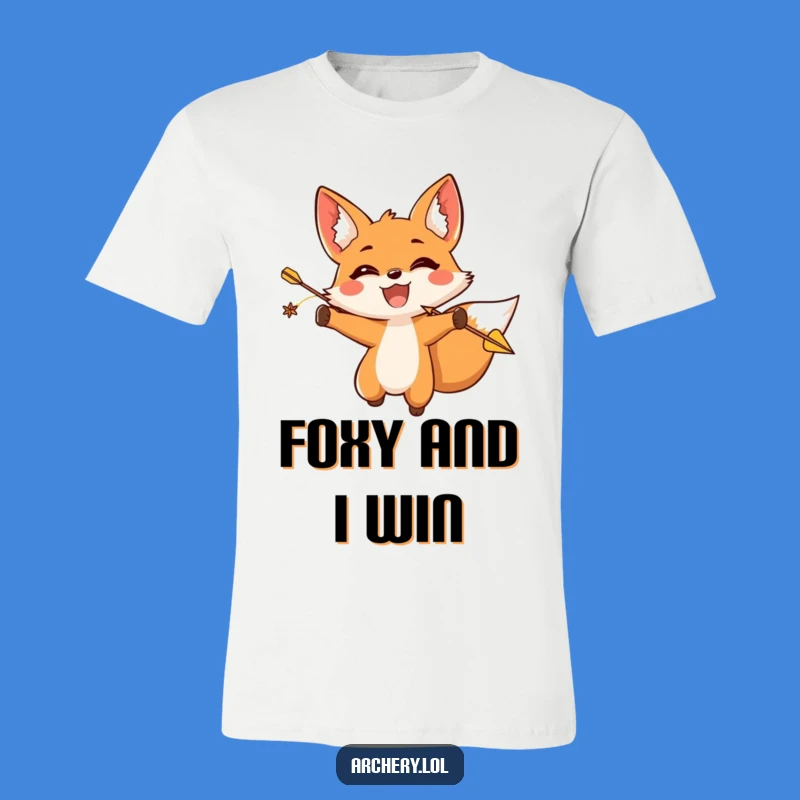 Funny Happy Fox T-Shirt: Triumphant Archer, Great Funny Gift