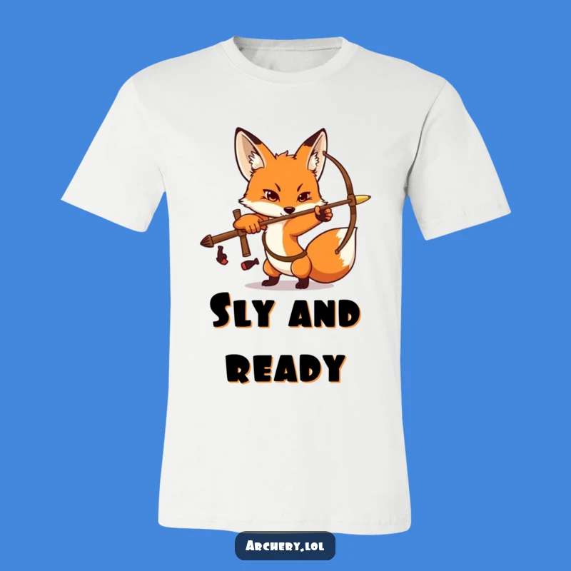 Funny Fox Archer T-Shirt: Determined Fox Pose, Ideal Funny Gift for Archery Enthusiasts
