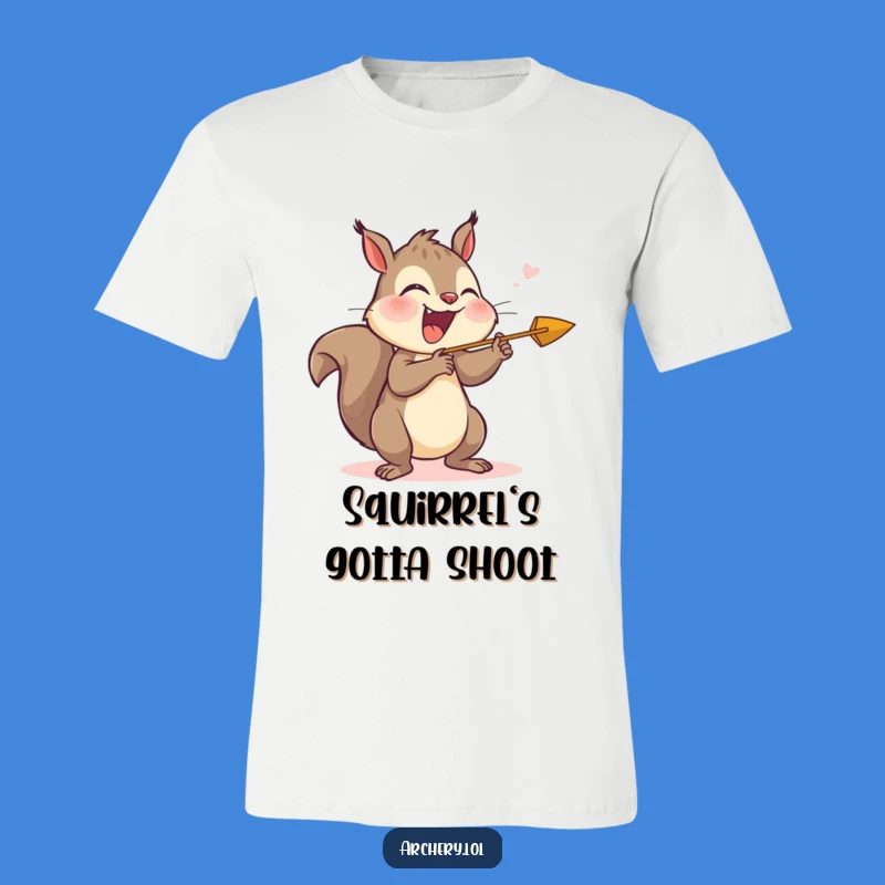 Funny Giggling Squirrel Archer T-Shirt - Wearable Joyful Arrow