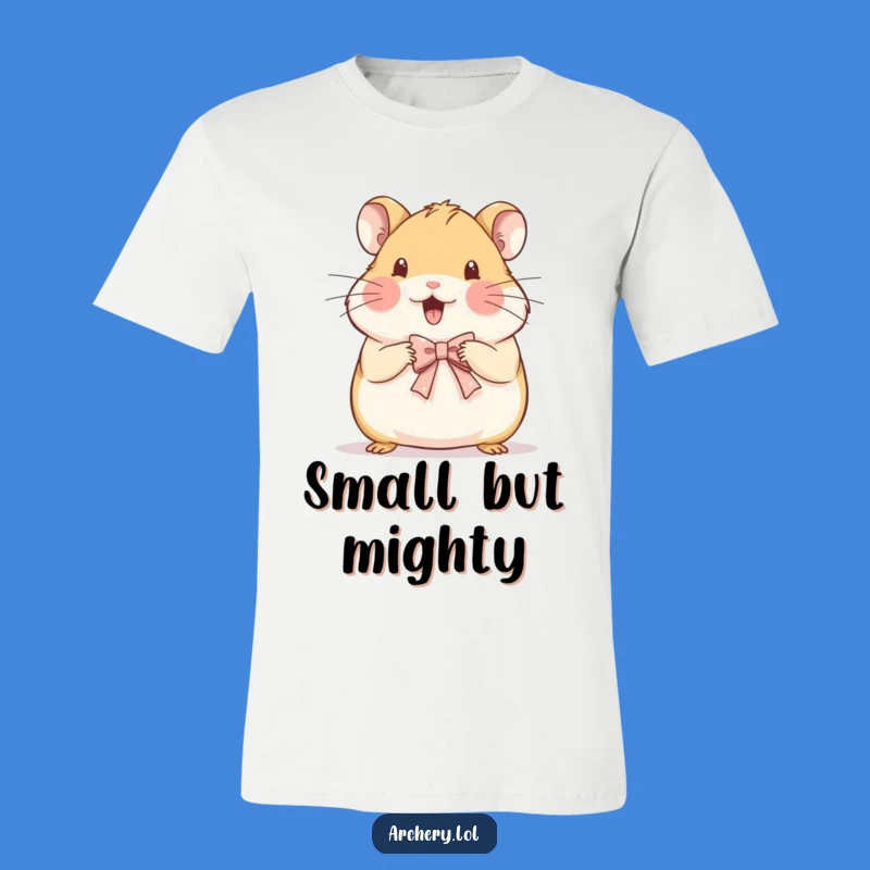 Funny Hamster Bow Artist T-Shirt: Beaming Hamster's Delicate Drawing