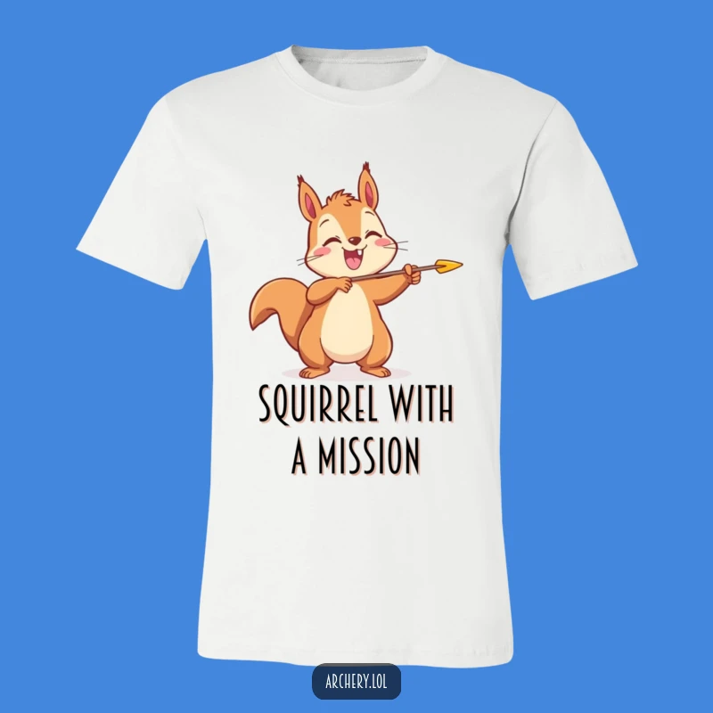 Funny Joyful Squirrel Archer T-Shirt: Happy Rodent Hitting the Mark Gift
