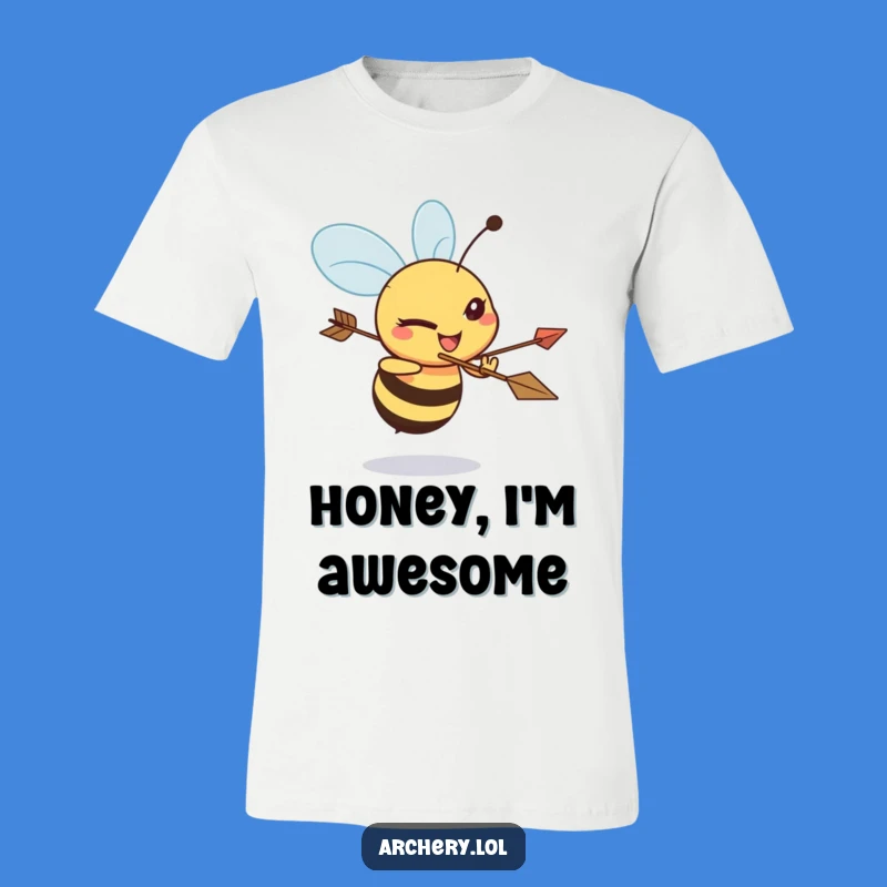 Funny Bee Archer T-Shirt: Determined Bee with Bow, Ideal Funny Gift for Archery Lovers