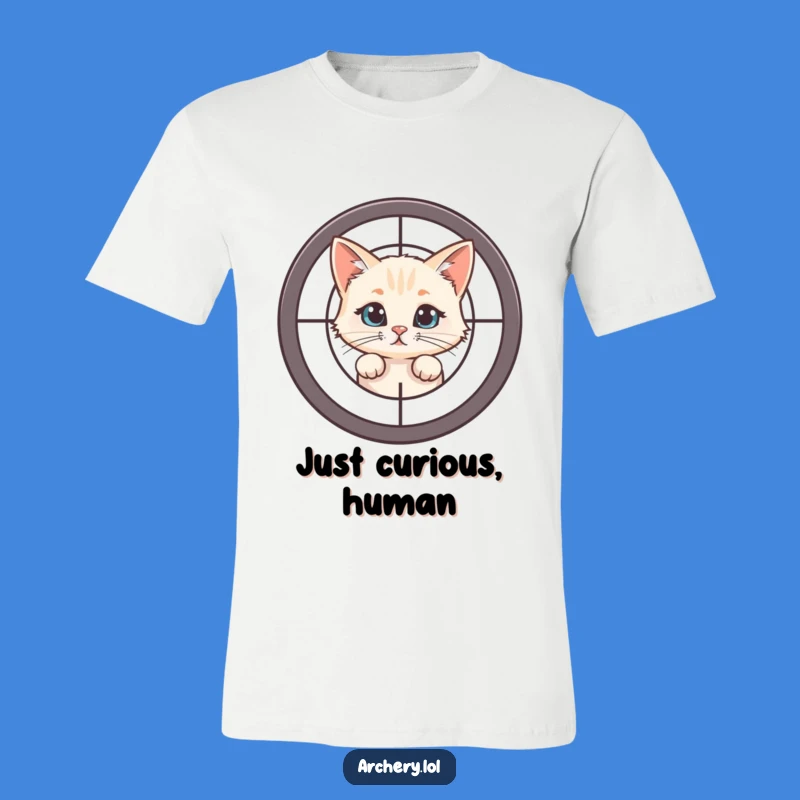 Funny Peeking Cat Target T-Shirt: Curious Kitty for a Comical Gift