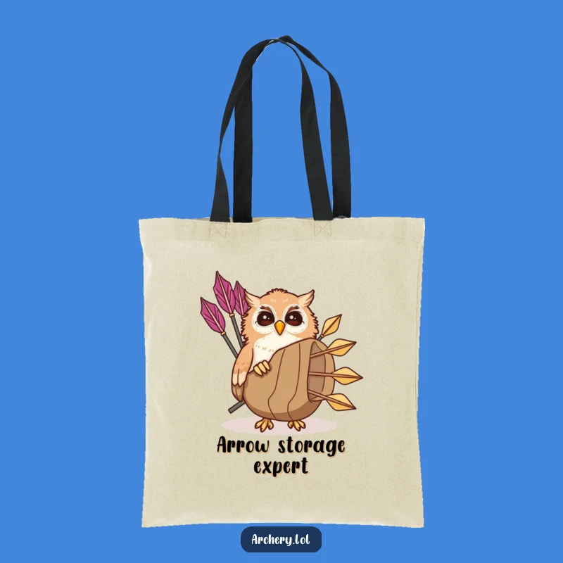 Funny Giggling Owl Tote Bag: Peek-a-Boo Archer Owl Art, Eco-Friendly Funny Gift