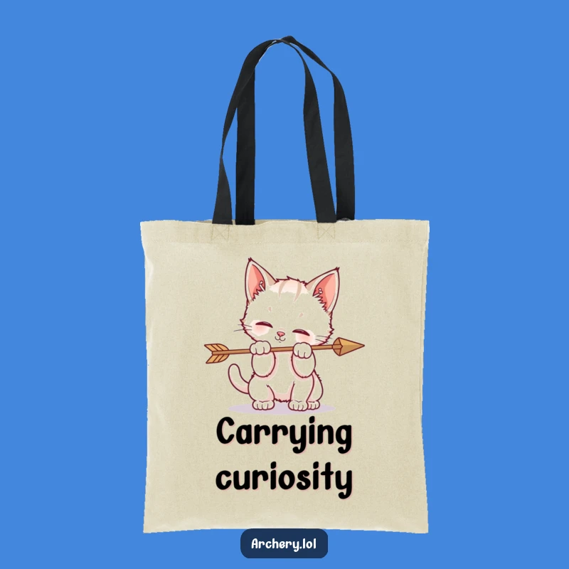 Funny Kitten Arrow Play Tote Bag Adorable Chaos Carry-All Gift