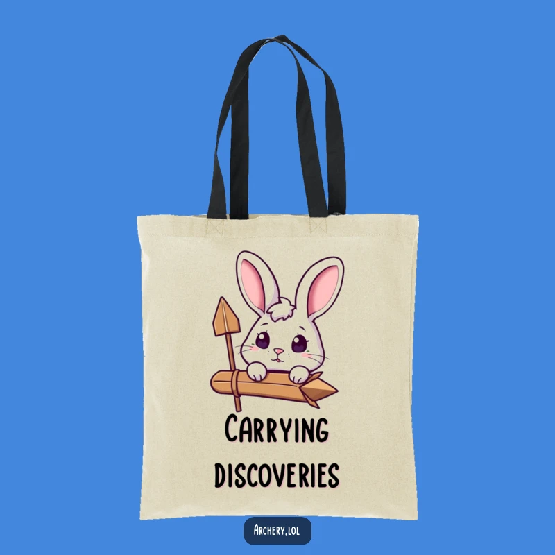 Funny Curious Rabbit Tote Bag: Excited Bunny Archer, Carry Your Joy