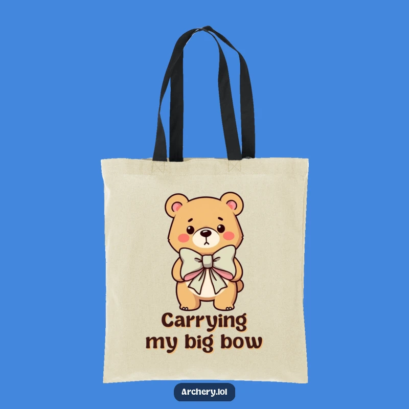 Funny Bear Archer Tote Bag: Carry Your Gear with Hilarious Determination, Ideal for Shoppers