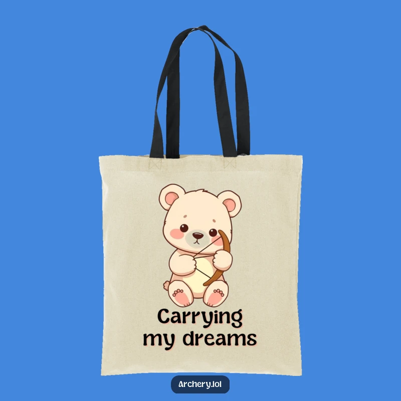 Funny Bear Cub Archer Tote Bag: Focused Carry, Perfect Practical Funny Gift