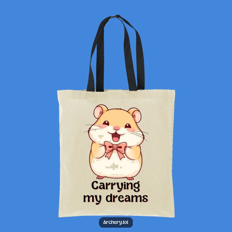 Funny Hamster Archer Tote Bag: Determined Rodent, Carry Your Grit