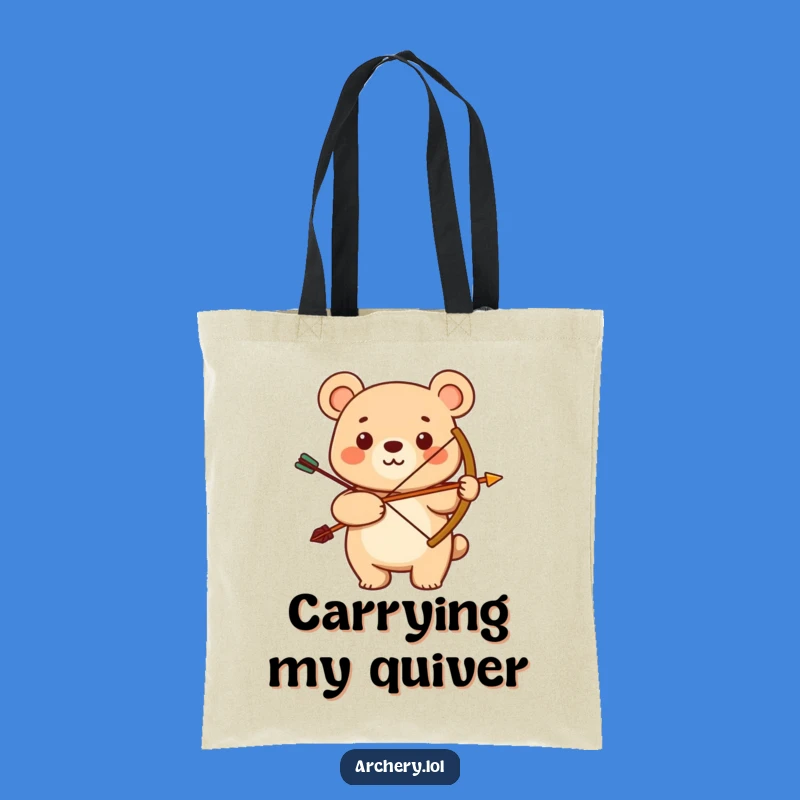 Funny Bear Archer Tote Bag: Carry Your Strength with a Smile!