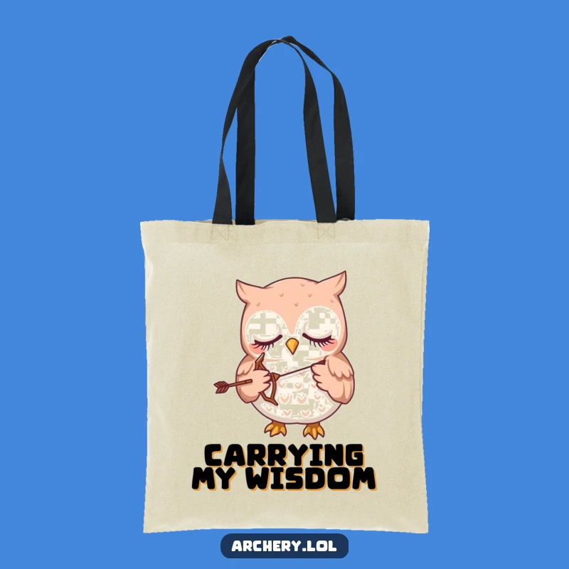 Funny Tote Bag: Sleepy Owl Archer - Carry Your Calm & Humor!