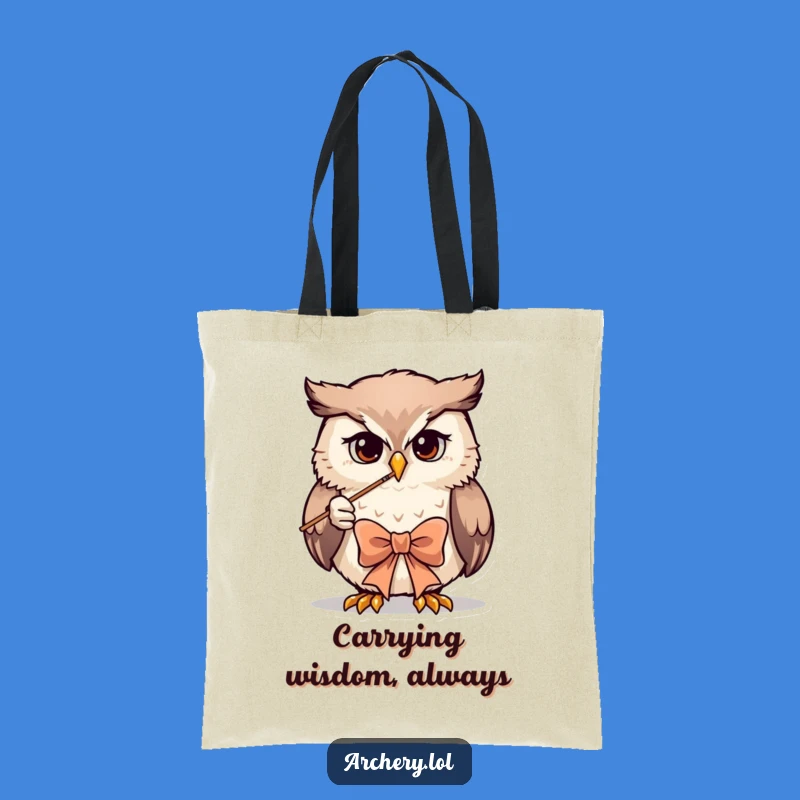 Funny Owl Archer Tote Bag: Focused Design, Perfect Practical Funny Gift
