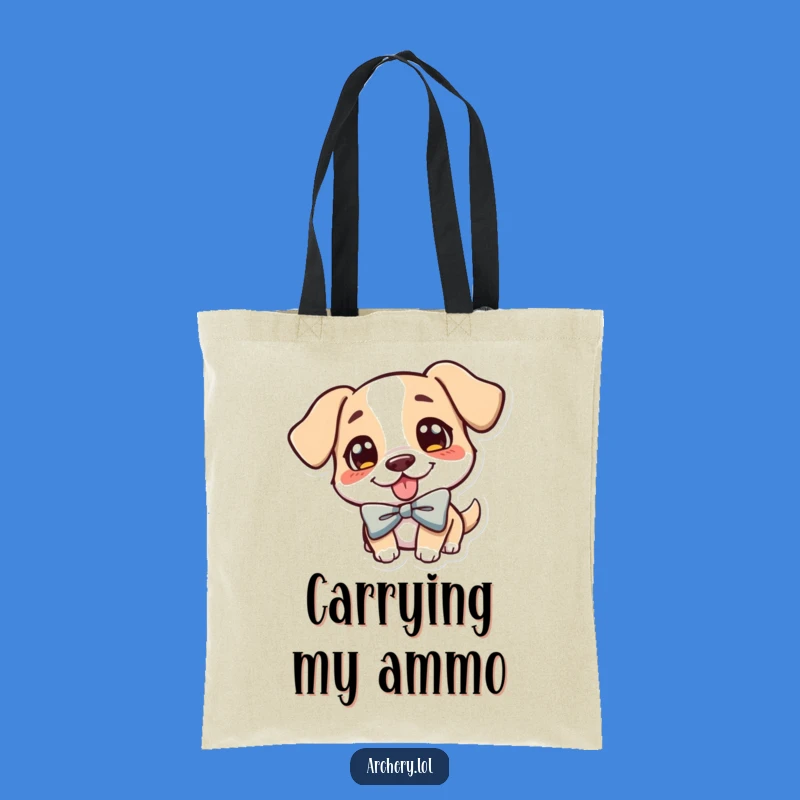 Funny Dog Archer Tote Bag: Cheerful Pup Tongue Out, Carry Your Laughs in Style