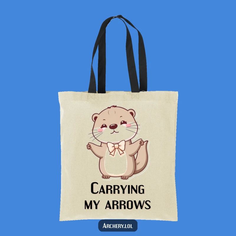 Funny Otter Archery Tote Bag: Cute Animal Accessory, Perfect Shopping Gift