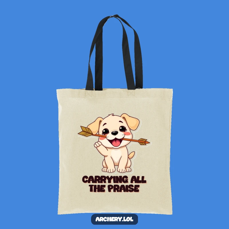 Funny Puppy Archer Tote Bag: Carry Happiness with This Playful Pooch