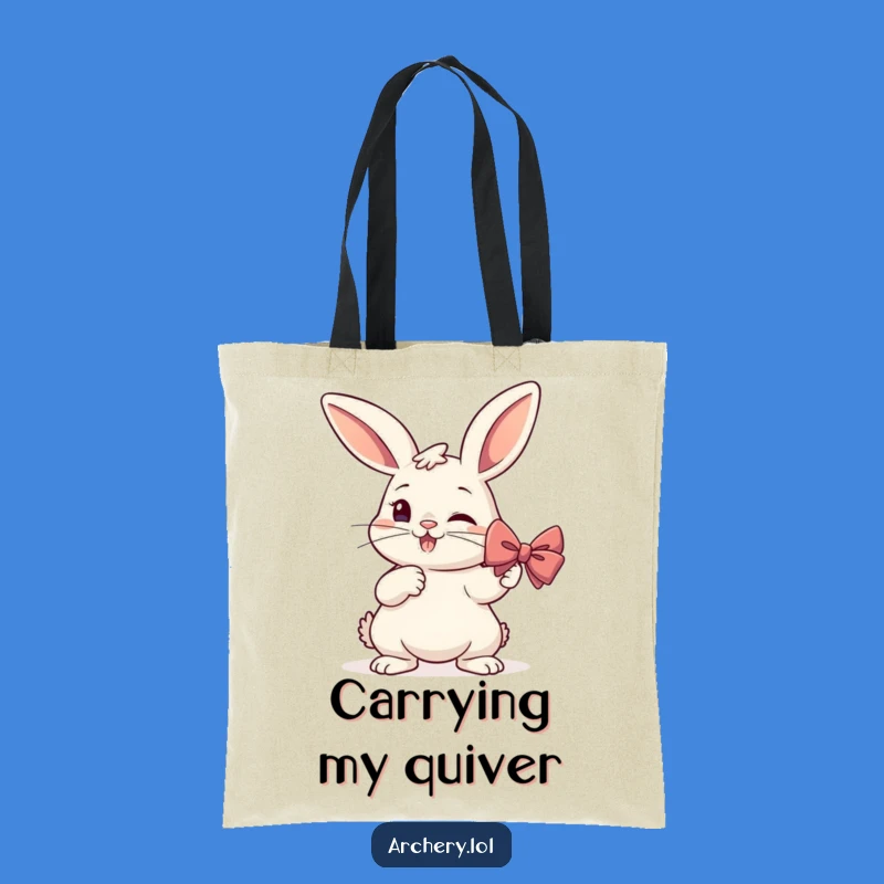Funny Rabbit Archer Tote Bag: Carry Your Laughs with This Determined Animal