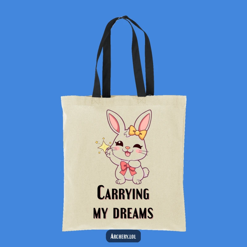 Funny Rabbit Archer Tote: Carry Your Essentials with a Smile - Funny Gift