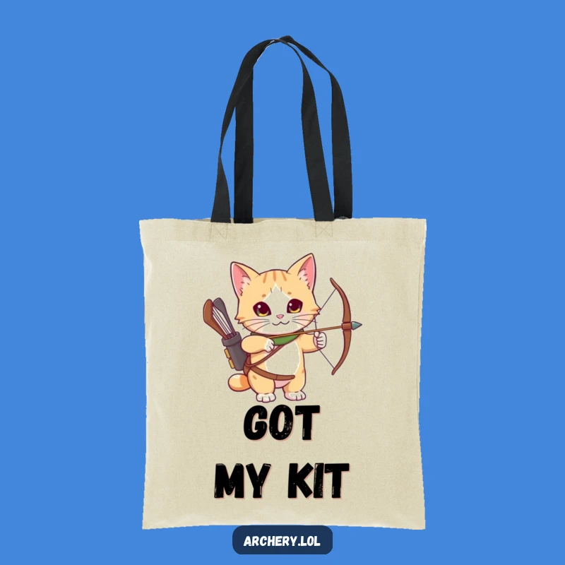 Funny Cat Archer Tote Bag: Curious Cat Quiver, Practical and Fun Gift
